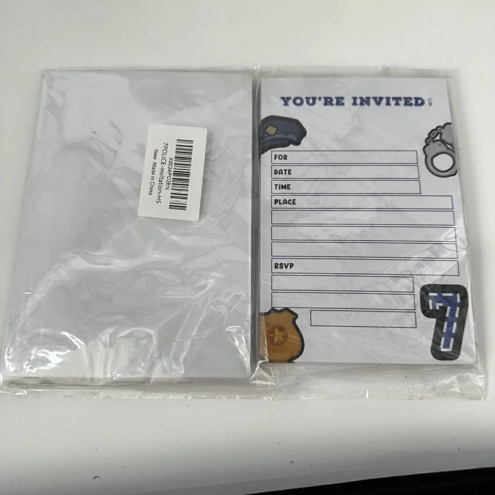 * 7 Year old Police Officer theme Invitations
